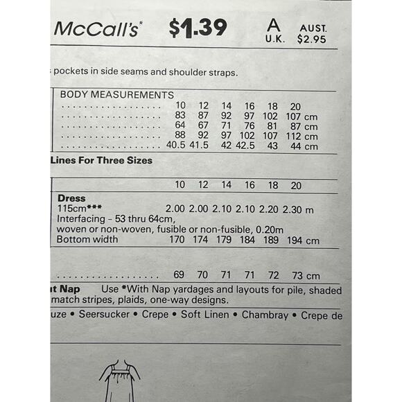 McCalls 8547 Sewing pattern apron dress tent dress size 10 12 14 - Picture 5 of 6